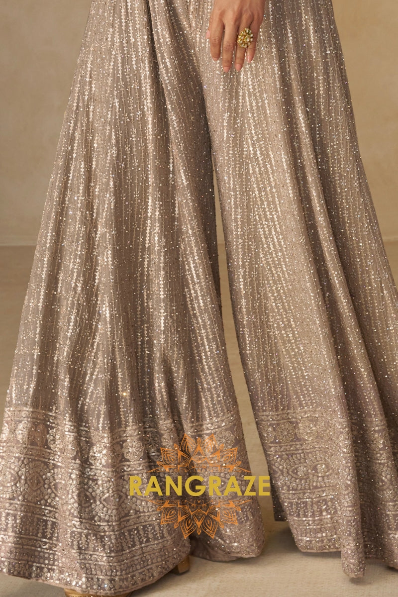 RangRaze Ziya-E-Zar Premium Georgette Embroidered Palazzo Suit Set