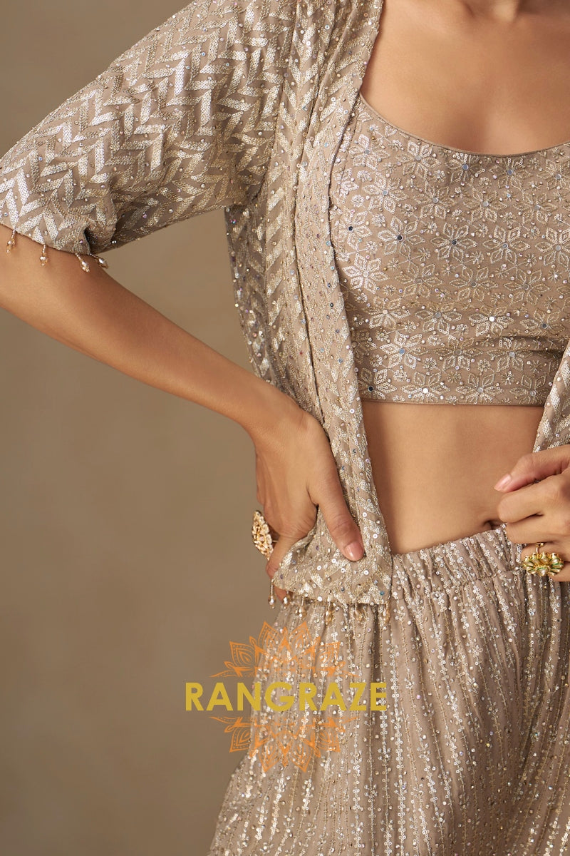 RangRaze Ziya-E-Zar Premium Georgette Embroidered Palazzo Suit Set