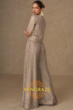 RangRaze Ziya-E-Zar Premium Georgette Embroidered Palazzo Suit Set