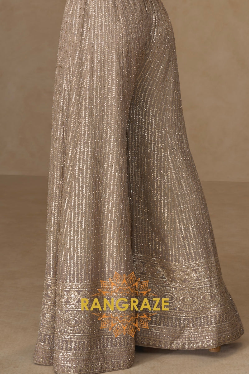 RangRaze Ziya-E-Zar Premium Georgette Embroidered Palazzo Suit Set