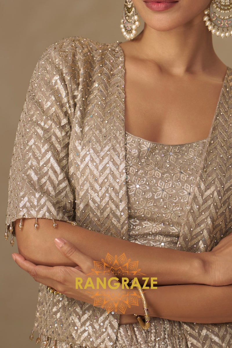 RangRaze Ziya-E-Zar Premium Georgette Embroidered Palazzo Suit Set