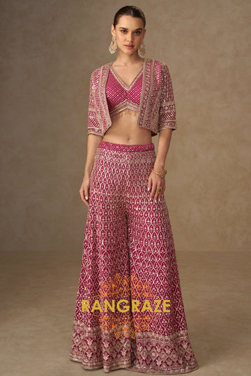 RangRaze Ruby Rose Luxe Embroidered Palazzo Set