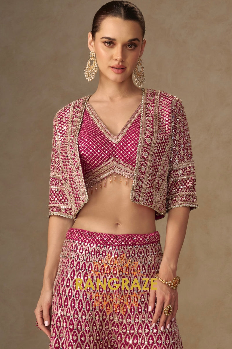 RangRaze Ruby Rose Luxe Embroidered Palazzo Set