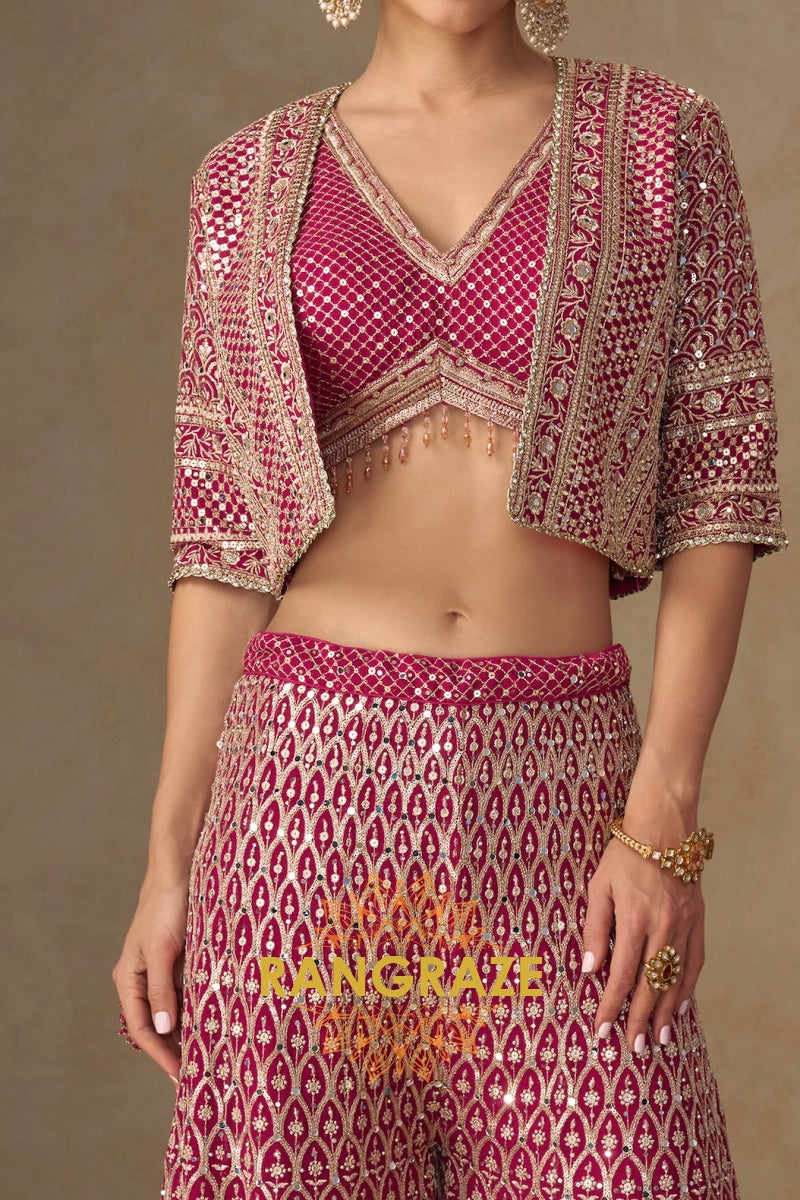 RangRaze Ruby Rose Luxe Embroidered Palazzo Set