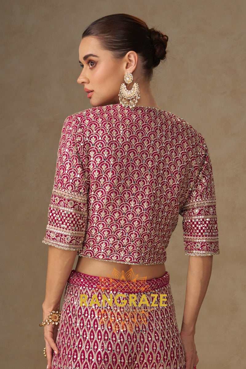 RangRaze Ruby Rose Luxe Embroidered Palazzo Set
