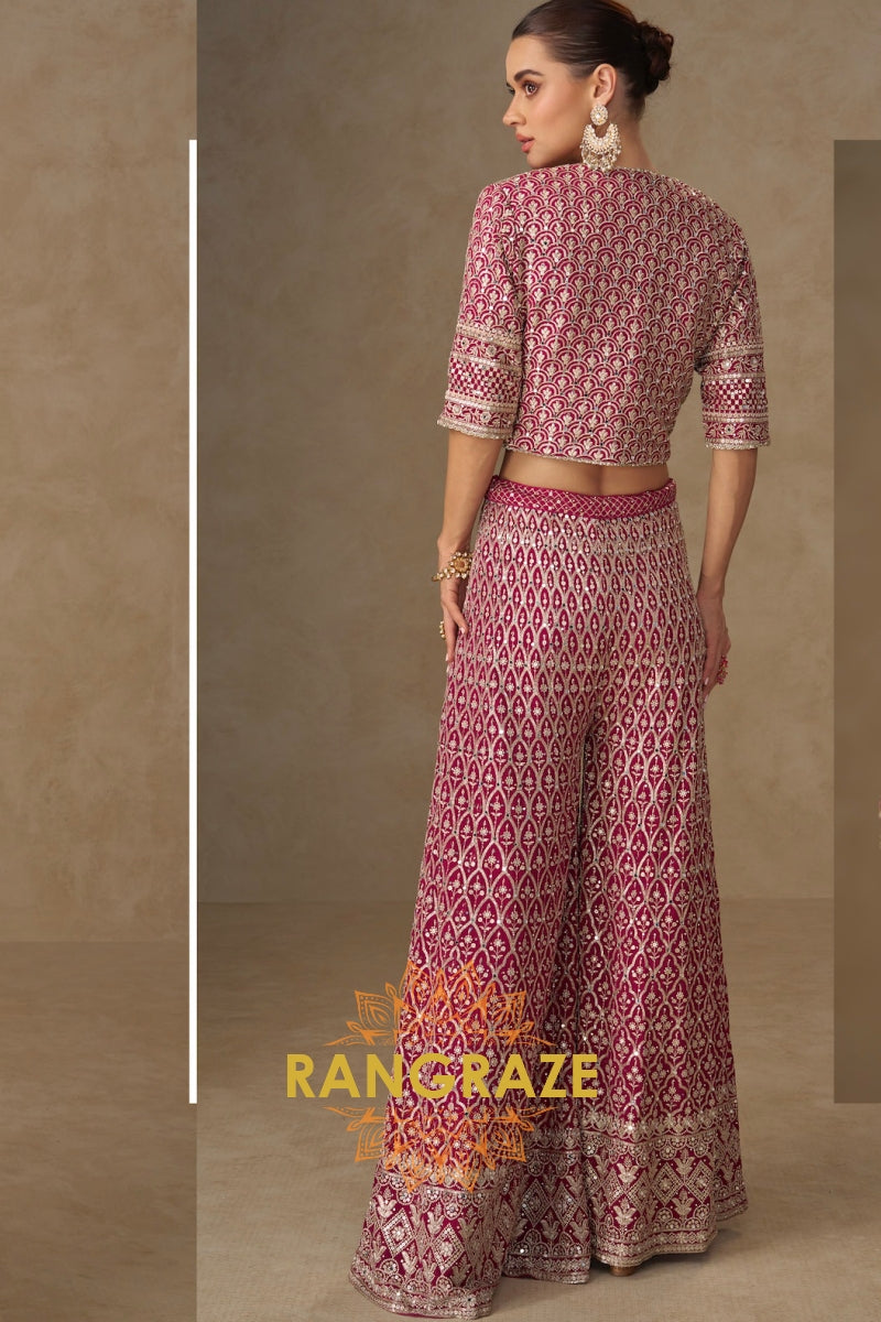 RangRaze Ruby Rose Luxe Embroidered Palazzo Set