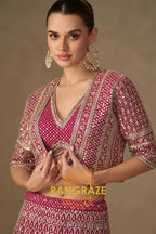 RangRaze Ruby Rose Luxe Embroidered Palazzo Set