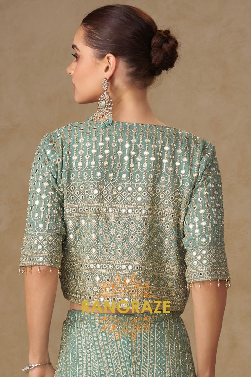 RangRaze Noor-E-Sahil Premium Georgette Embroidered Palazzo Suit Set