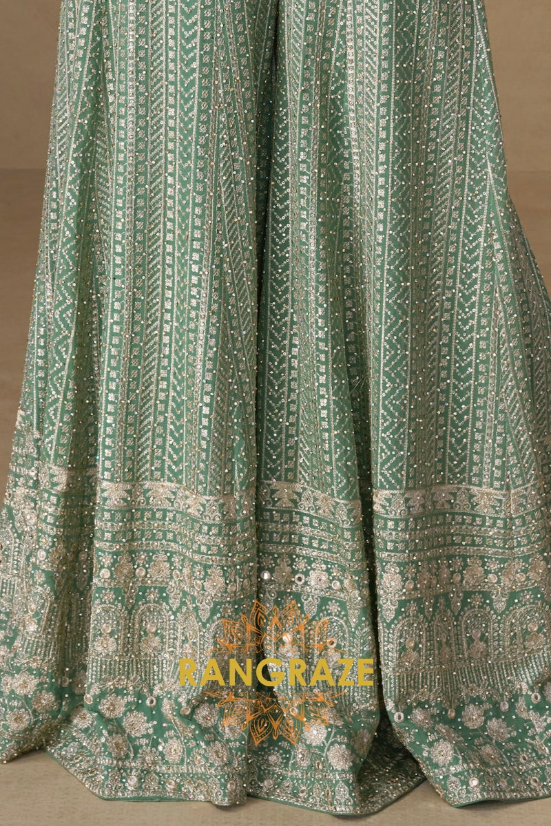 RangRaze Noor-E-Sahil Premium Georgette Embroidered Palazzo Suit Set