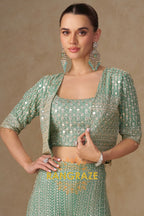 RangRaze Noor-E-Sahil Premium Georgette Embroidered Palazzo Suit Set