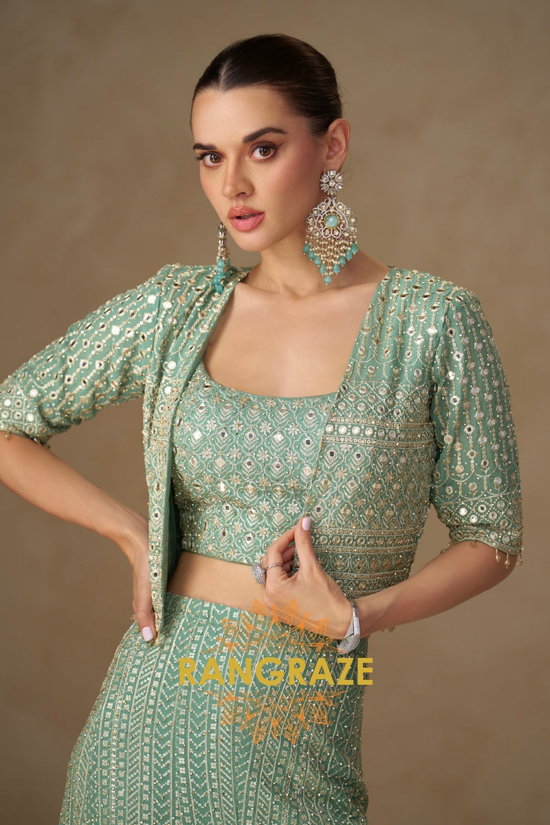 RangRaze Noor-E-Sahil Premium Georgette Embroidered Palazzo Suit Set