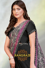 Midnight Weave: Ready-to-Wear Designer Embellished Saree