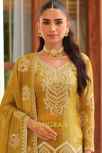 RangRaze Sunehri Heritage Premium Silk Sharara Suit Set