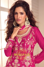 RangRaze Gul-E-Rang Premium Chinon Embroidered Sharara Suit Set