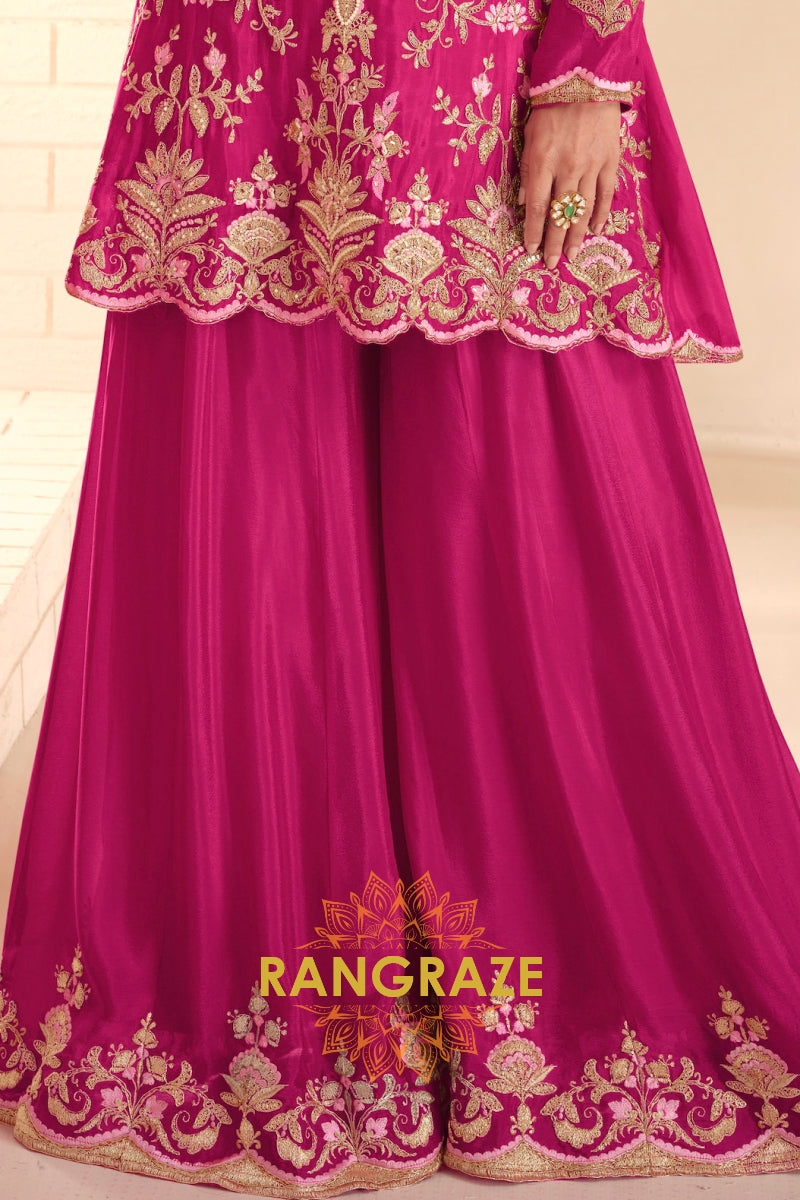 RangRaze Gul-E-Rang Premium Chinon Embroidered Sharara Suit Set