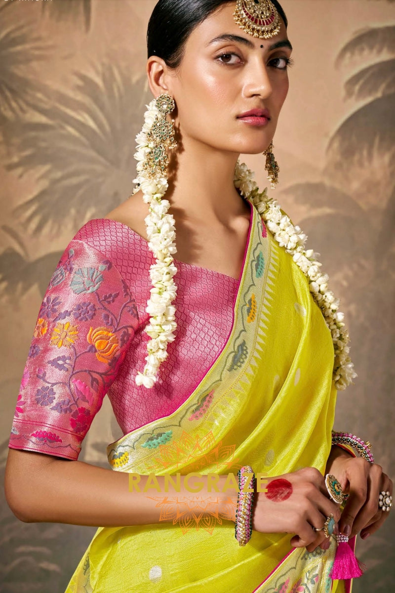 Sunrise Radiance: Designer Silk Saree