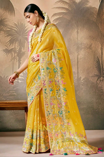 Sunlit Charm: Designer Silk Saree