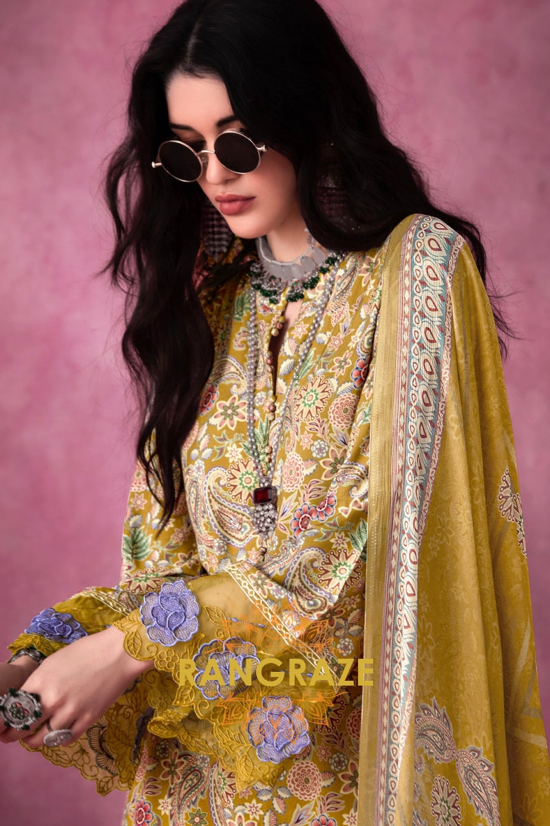 Golden Meadow Muslin Suit Set