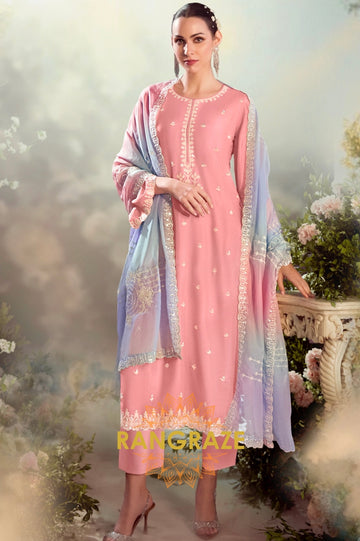 Blush Radiance Designer Modal Silk  Suit Set