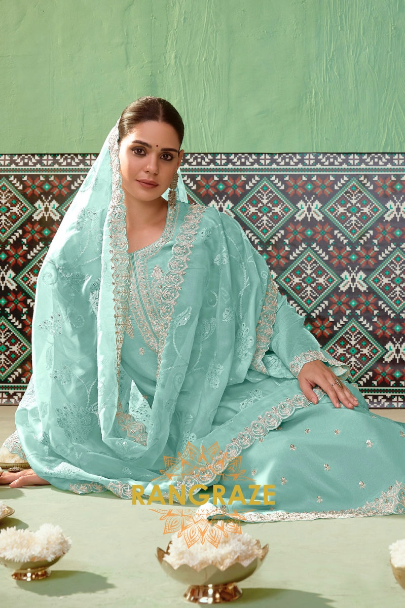 Sapphire Elegance Bamber Silk Suit Set