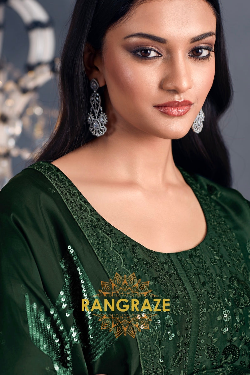 Green Luxe Silk Suit Set by Atelier Elegance