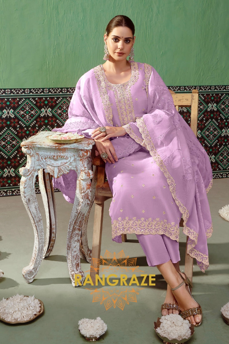 Royal Amethyst Bamber Silk Suit Set