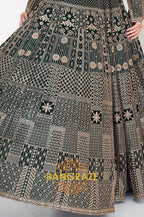 Emerald Enigma Embroidered Indo-Western Palazzo Suit Set
