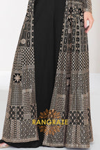 Noir Mosaic Indo-Western Shrug Palazzo Suit Set