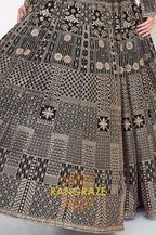 Noir Mosaic Indo-Western Shrug Palazzo Suit Set