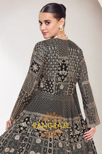 Noir Mosaic Indo-Western Shrug Palazzo Suit Set