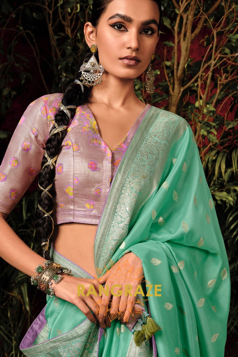 Enchanted Oasis: Designer Zari Woven Silk Saree