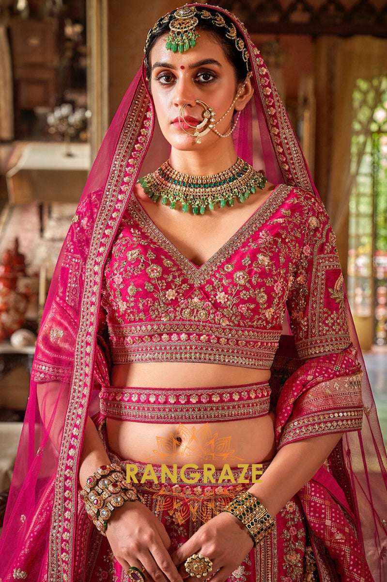 Ruhani Meher Double-Dupatta Bridal Silk Lehenga – The Grace of Radiant Rani