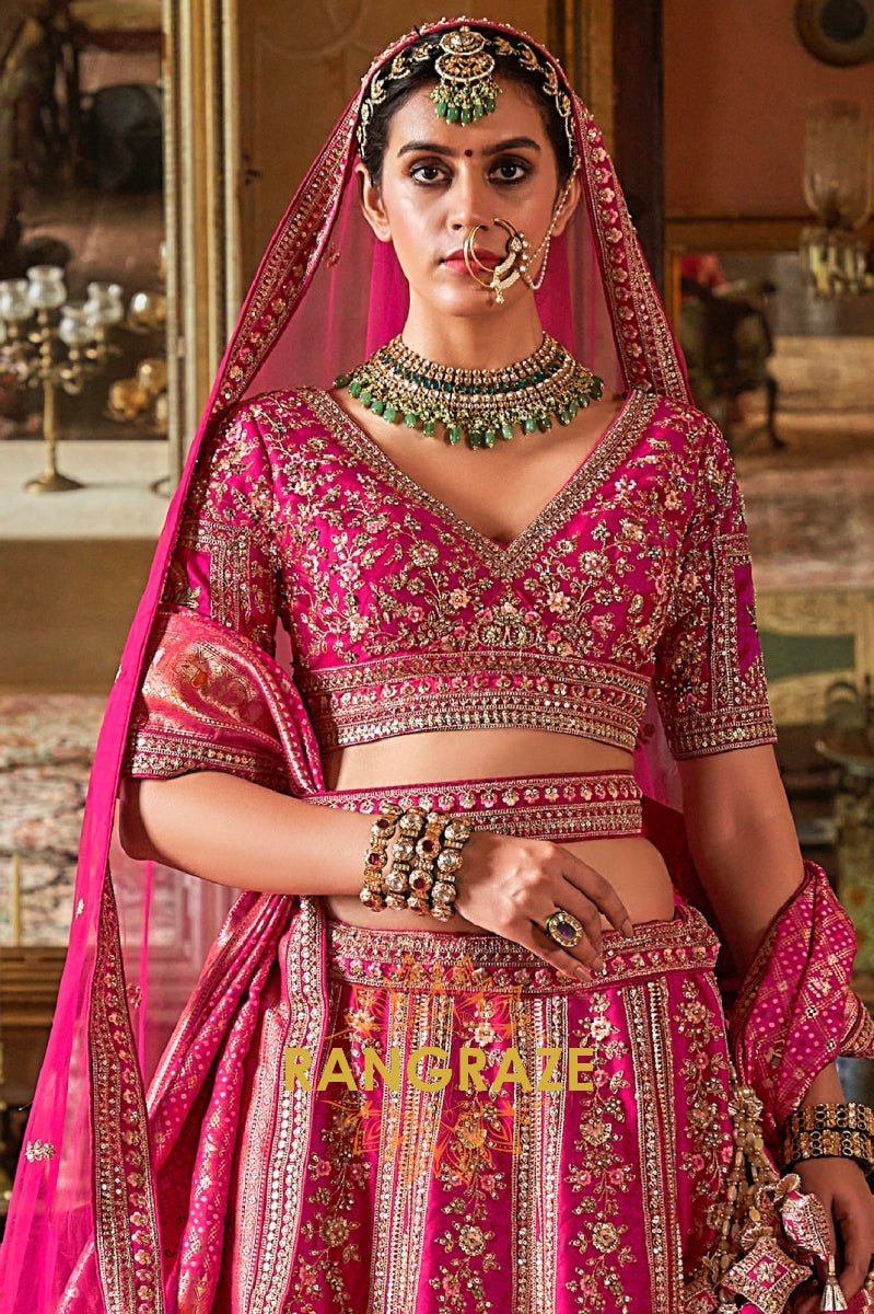 Ruhani Meher Double-Dupatta Bridal Silk Lehenga – The Grace of Radiant Rani