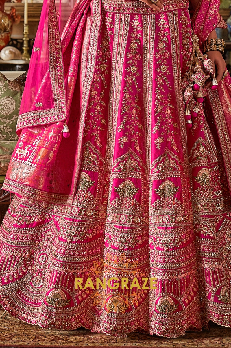 Ruhani Meher Double-Dupatta Bridal Silk Lehenga – The Grace of Radiant Rani