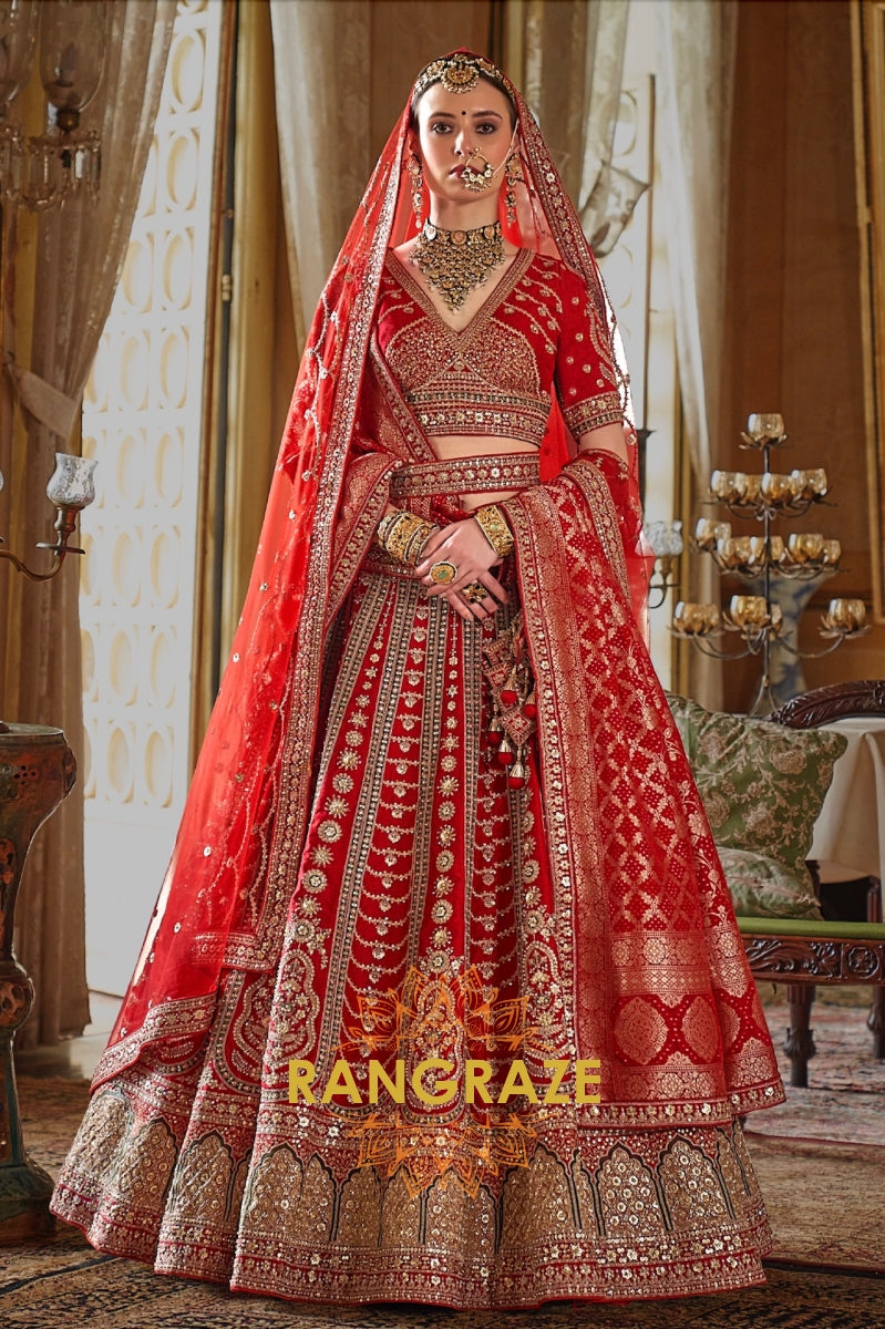Ruhani Inara Double-Dupatta Bridal Silk Lehenga – The Light of Heritage