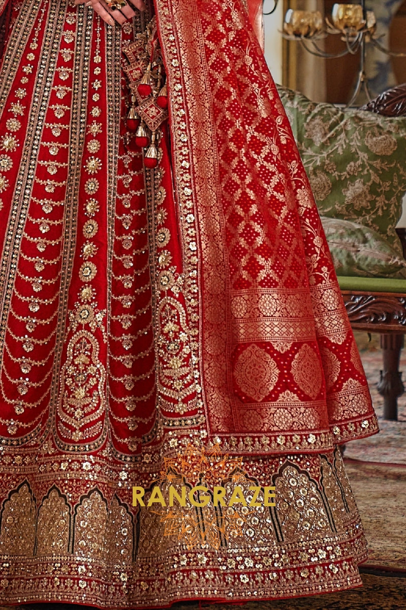 Ruhani Inara Double-Dupatta Bridal Silk Lehenga – The Light of Heritage