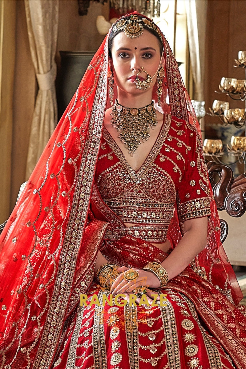 Ruhani Inara Double-Dupatta Bridal Silk Lehenga – The Light of Heritage