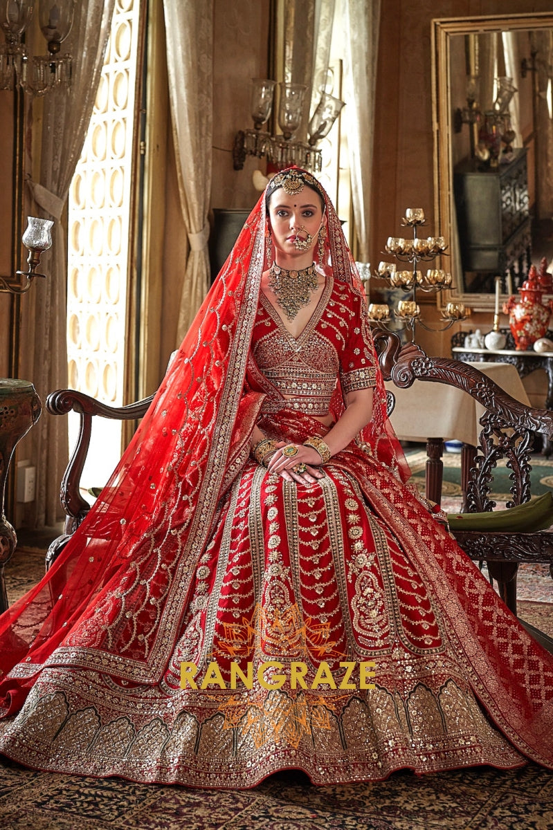 Ruhani Inara Double-Dupatta Bridal Silk Lehenga – The Light of Heritage