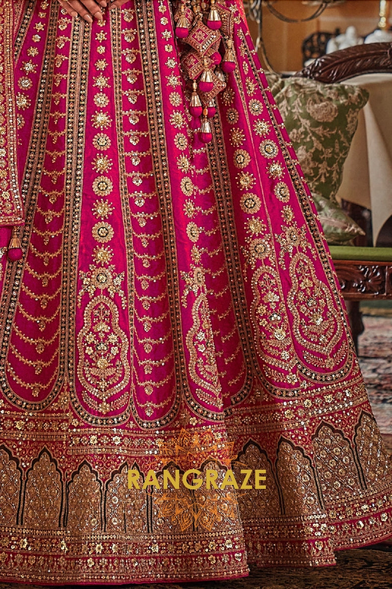 Ruhani Meher Double-Dupatta Bridal Silk Lehenga – The Blossom of Grace