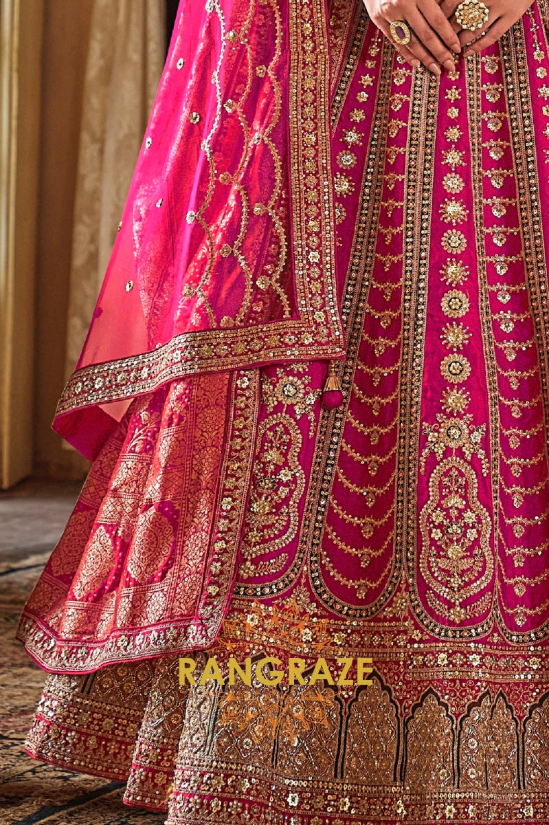 Ruhani Meher Double-Dupatta Bridal Silk Lehenga – The Blossom of Grace