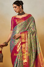 Verdant Elegance Dharmavaram Silk Sare