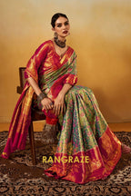 Verdant Elegance Dharmavaram Silk Sare