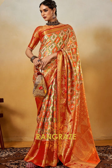 Radiant Sunrise Dharmavaram Silk Saree