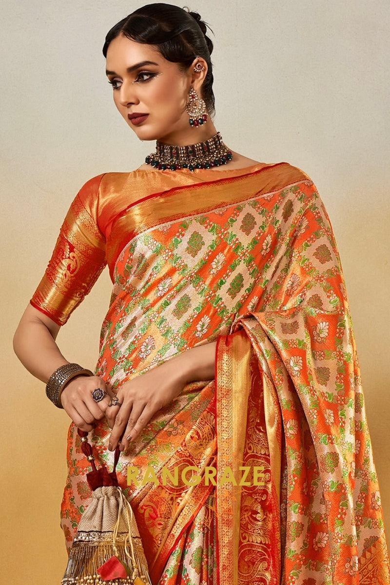 Radiant Sunrise Dharmavaram Silk Saree