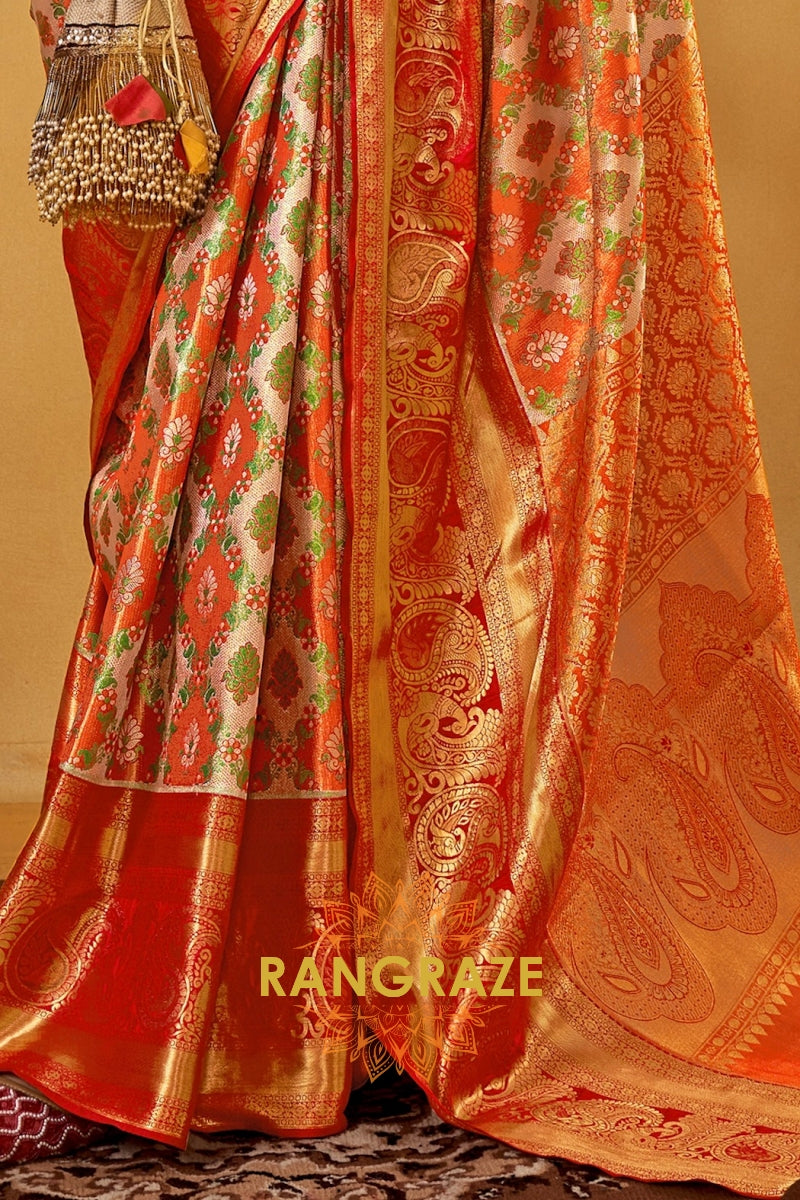Radiant Sunrise Dharmavaram Silk Saree