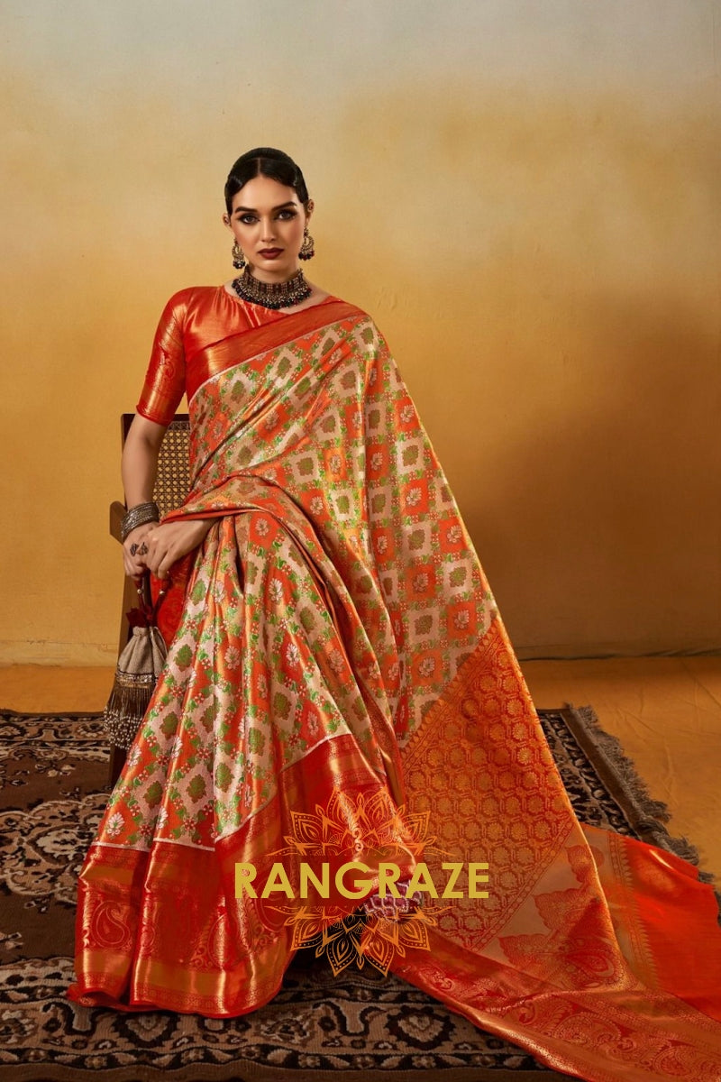 Radiant Sunrise Dharmavaram Silk Saree