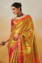 Golden Bloom Dharmavaram Silk Saree
