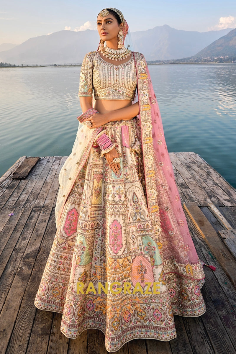 Ethereal Pastel Dream Double-Dupatta Bridal Lehenga