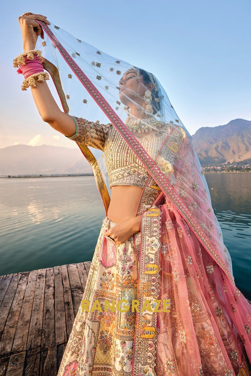 Ethereal Pastel Dream Double-Dupatta Bridal Lehenga