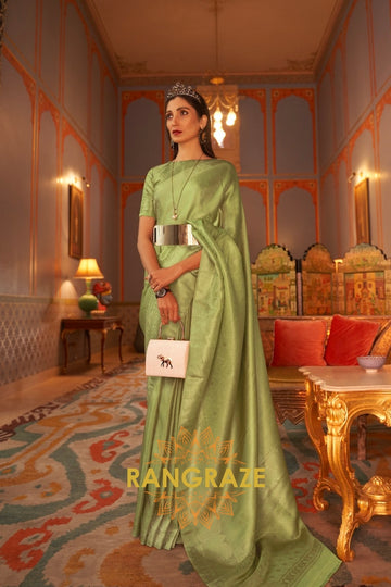 Green Splendid Dual Tone Kanjivaram Silk Saree